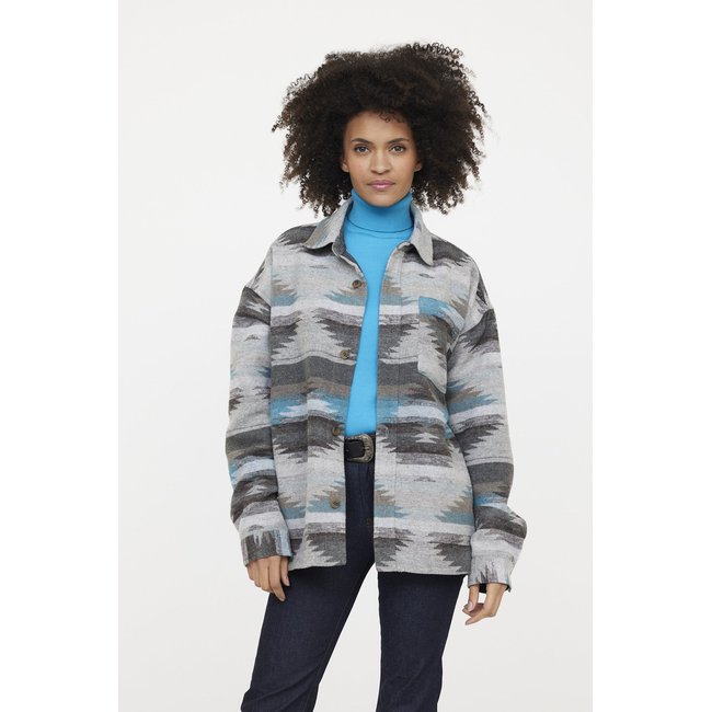 Veste manches longues   loose DIKAR turquoise <span itemprop=