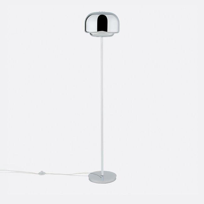 Lampadaire en métal fer chrome, KINOKO Couleur chrome <span itemprop=