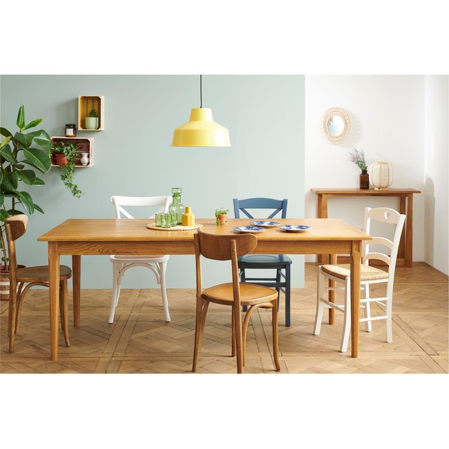 Table campagne en chêne massif L200 - KATELL Couleur bois foncé <span itemprop=