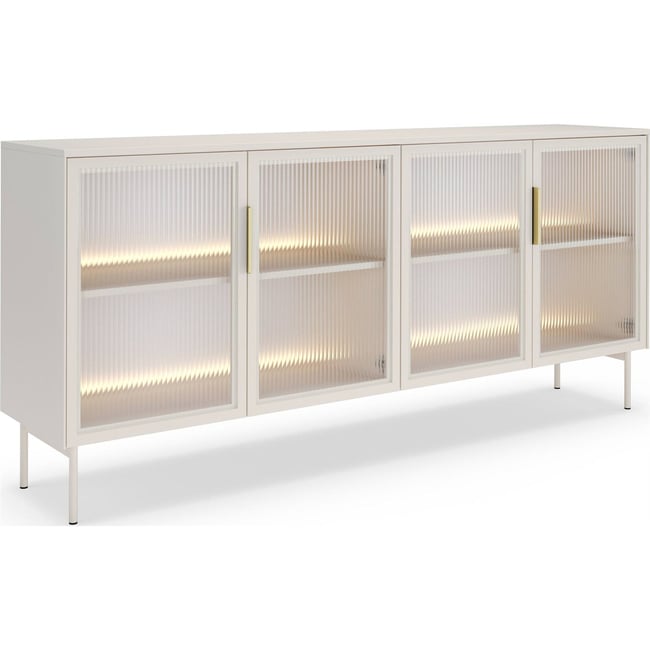 Buffet vitré LUMI 4 portes avec éclairage LED - RECOLLECTION