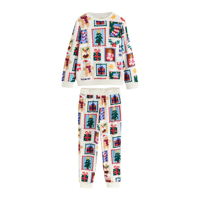 Pyjama de noël famille écru <span itemprop=