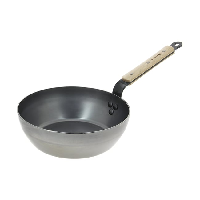 Poêle paysanne minéral b bois acier ø24 cm gris <span itemprop=