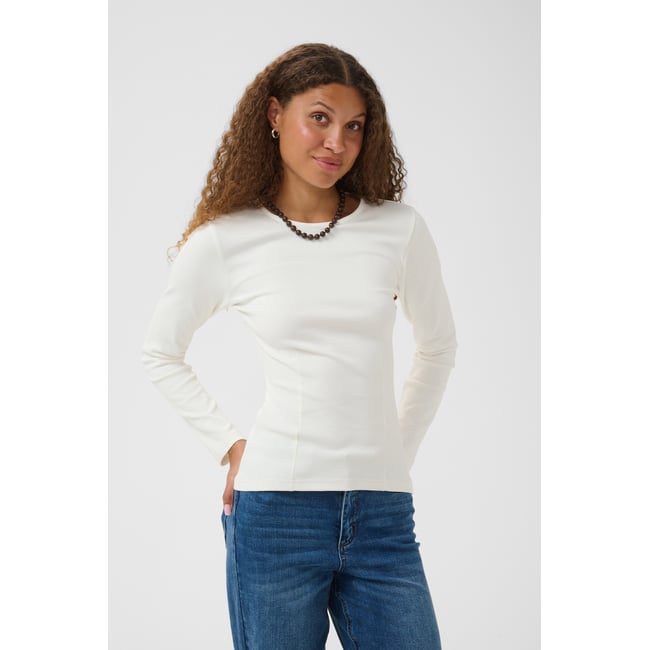 T-shirt à manches longues blanc chalk <span itemprop=