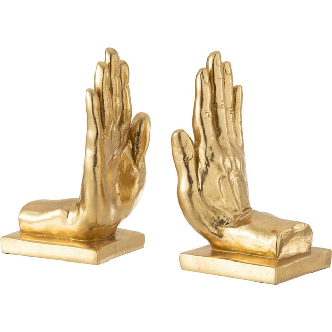 Serre-livres sculpturaux mains, Lot de 2 Couleur doré <span itemprop=