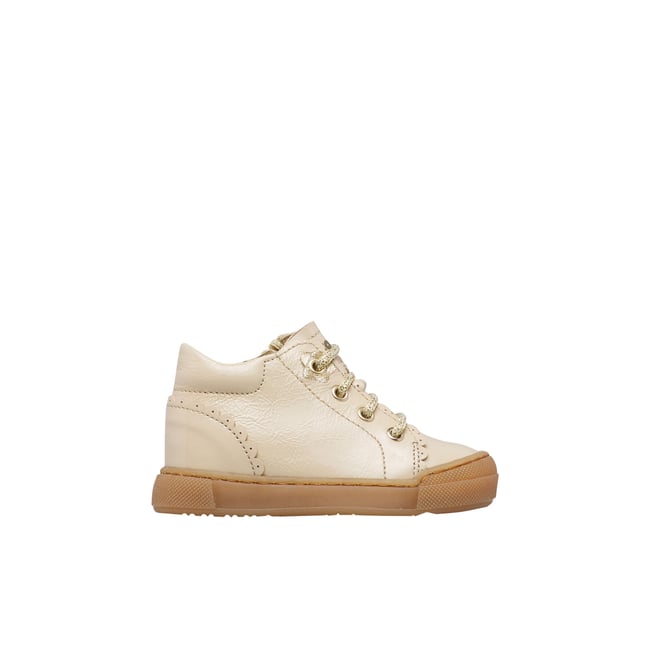 Baskets en vernis ATENY ZIP blanc crème-marron <span itemprop=