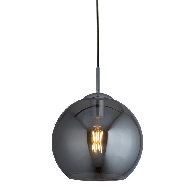 Zion Smoked Glass Pendant Ceiling Light, grey, SO'HOME