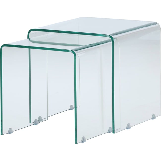 Set de tables basses AVARATIVE Couleur transparent verre <span itemprop=