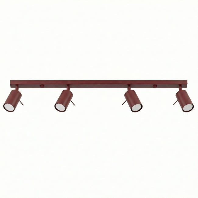 Plafonnier Acier Bordeaux GU10 4 RING Couleur bordeaux <span itemprop=