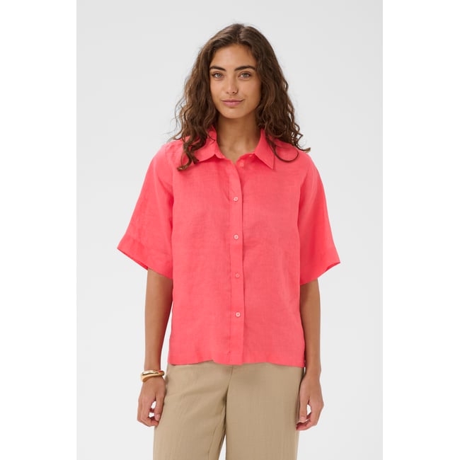 Chemise à manches courtes orange sugar coral <span itemprop=