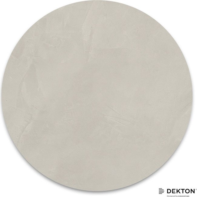 Plateau de table rond en tencel 80 cm Couleur gris pâle raffiné et intemporel <span itemprop=
