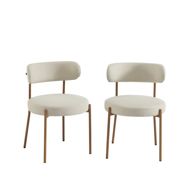 Chaises tissu pieds métal (lot de 2)  NOA - BAÏTA