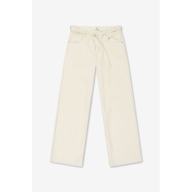 Jeans loose, large wide leg , longueur 34 ecru <span itemprop=