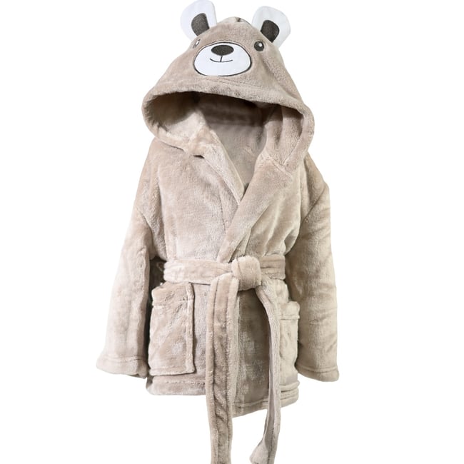 Peignoir enfant polaire doux & chaud BABY KOMO BOBBY L'OURS sable <span itemprop=