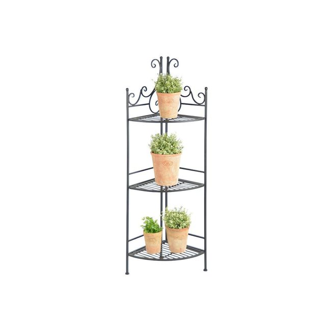 Etagère pliante à plantes Arabesques Angle 3 niveaux grey <span itemprop=