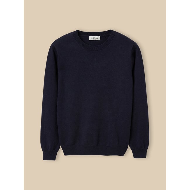 Pull col rond marine <span itemprop=