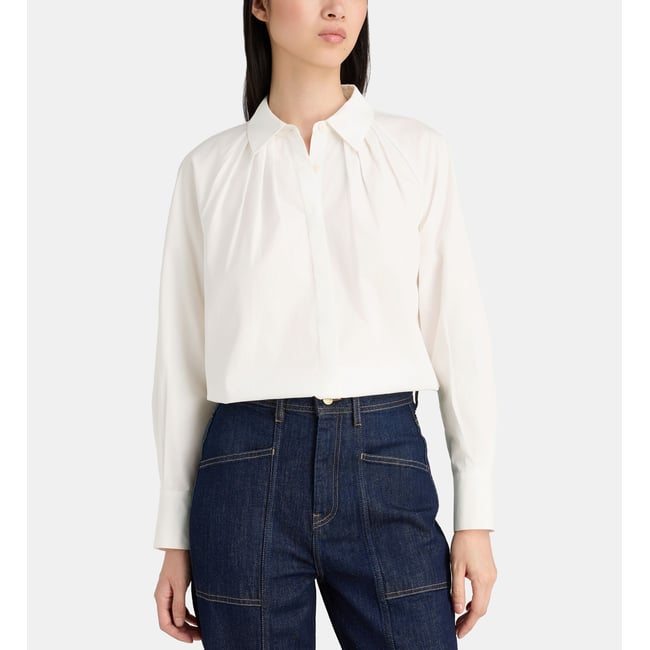 Chemise droite odelie coton blanc <span itemprop=