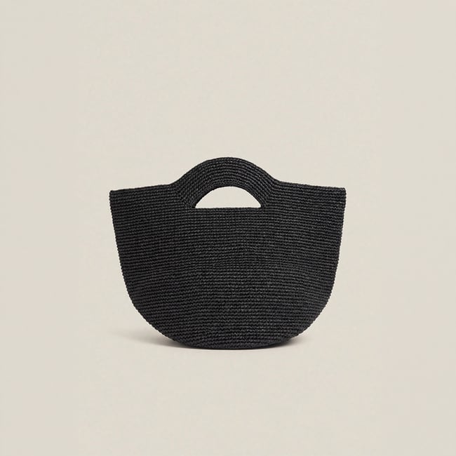 Sac demi-lune tressé FEDOR noir <span itemprop=
