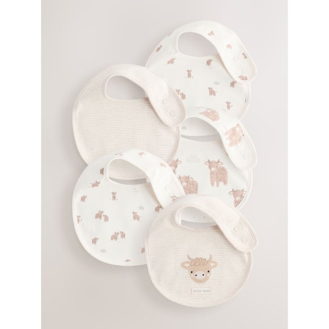 Bavoirs bébé, lot de 5 neutre hamish <span itemprop=