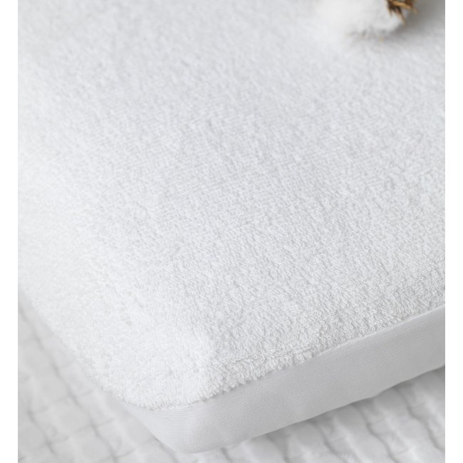 Alèse Berceau Imperméable BOUCLETTE COTON BIO Couleur blanc <span itemprop=