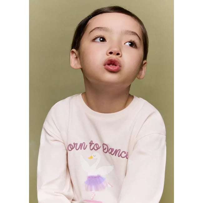 T-shirt en coton imprimé rose <span itemprop=