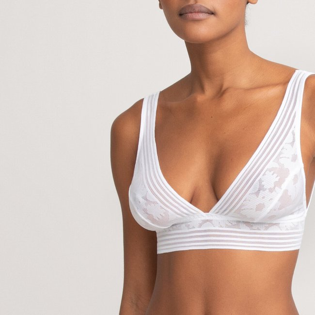 Sujetador bralette sin aros tatoo blanco La Redoute Collections La Redoute