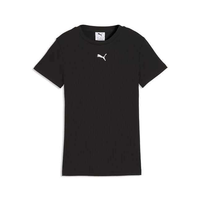 T-shirt a maniche corte a coste nero  PUMA