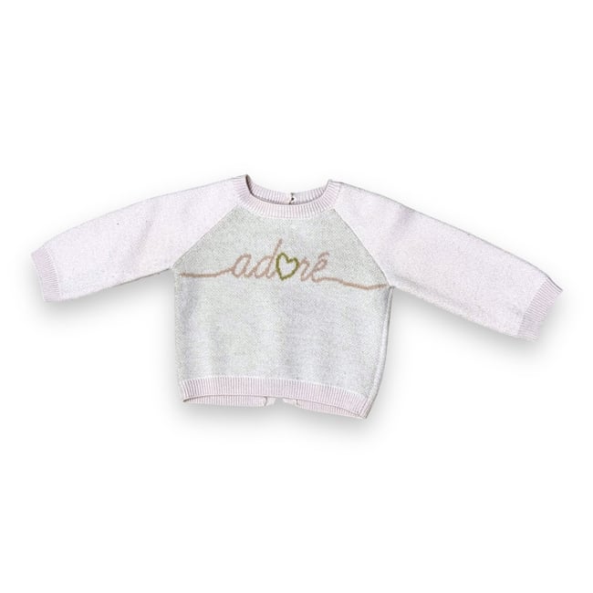 Pull bébé - Très bon état rose <span itemprop=