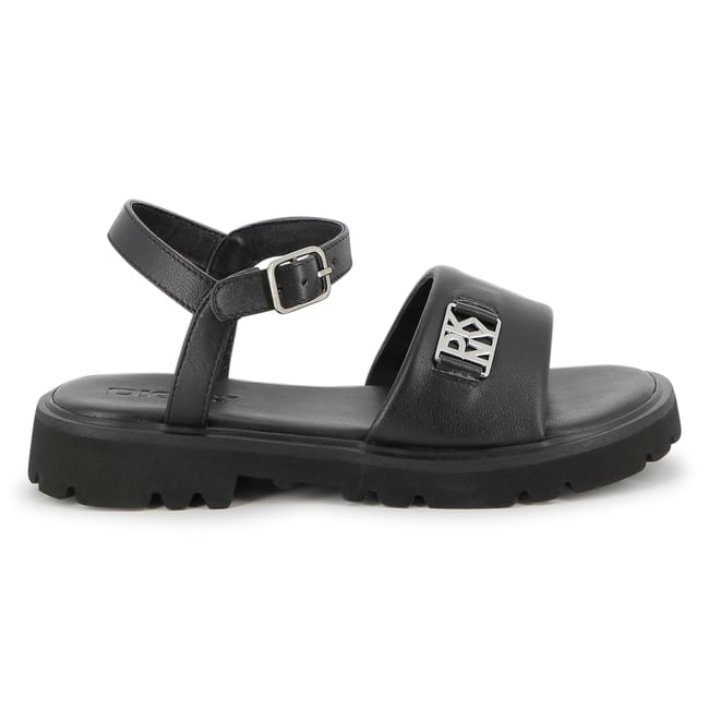 Sandales cuir d'agneau black <span itemprop=