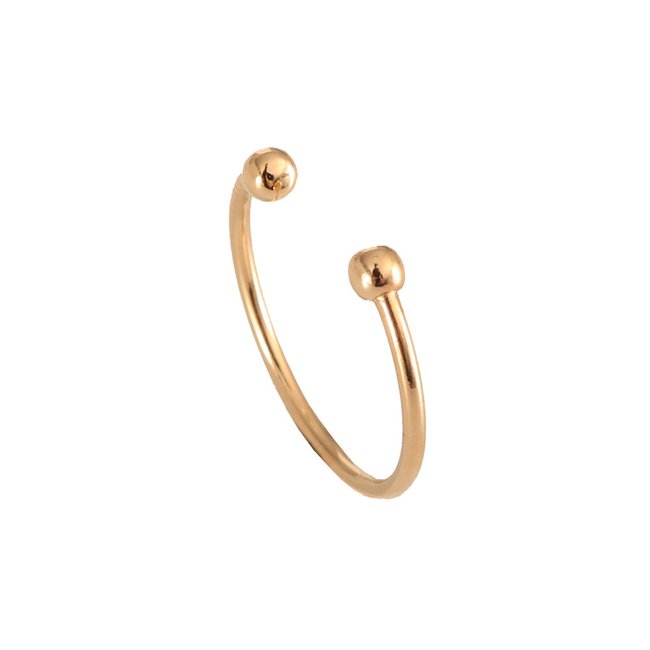Bague piercing ajustable doré <span itemprop=