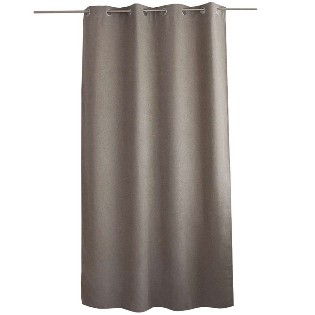 Rideau en velours chenillé taupe <span itemprop=