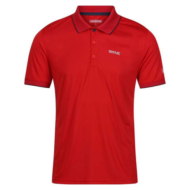 Polo chiné manches courtes REMEX rouge danger uni <span itemprop=