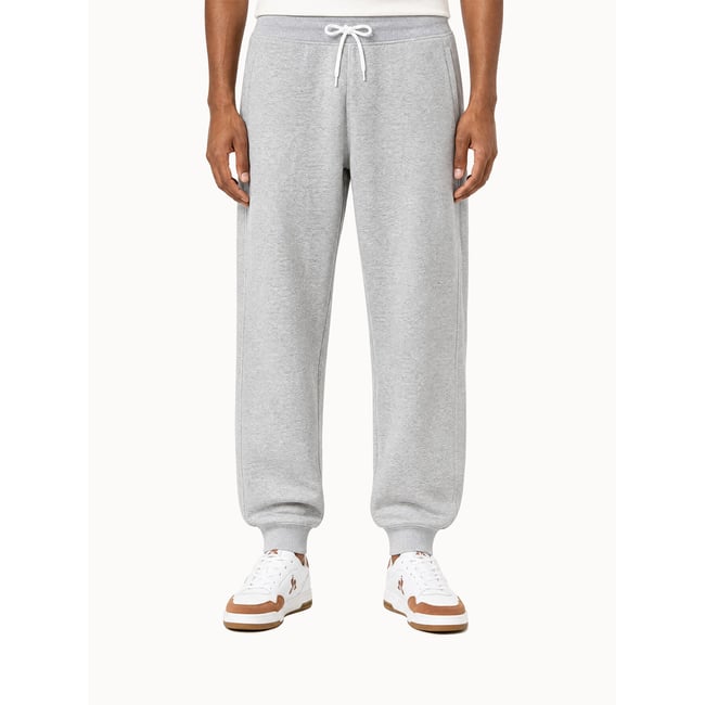 Pantalon relax en molleton gratté Contemporain gris chiné <span itemprop=