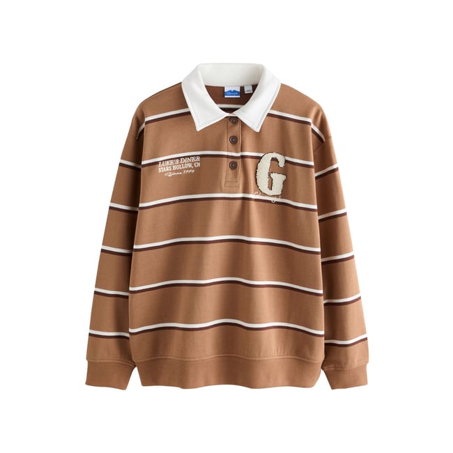 Maillot de rugby à rayures gilmore marron <span itemprop=