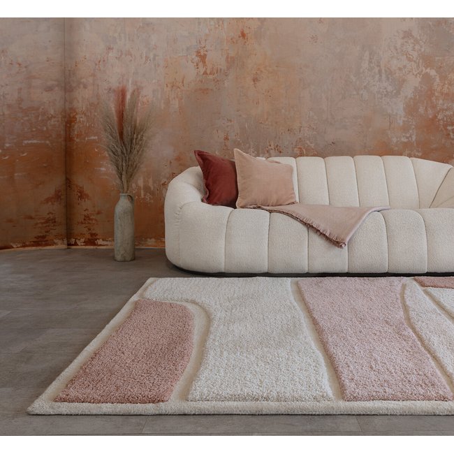 Tonal Abstract Shapes Rug, clay, SO'HOME
