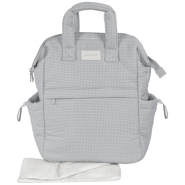 Sac à dos à langer gris <span itemprop=