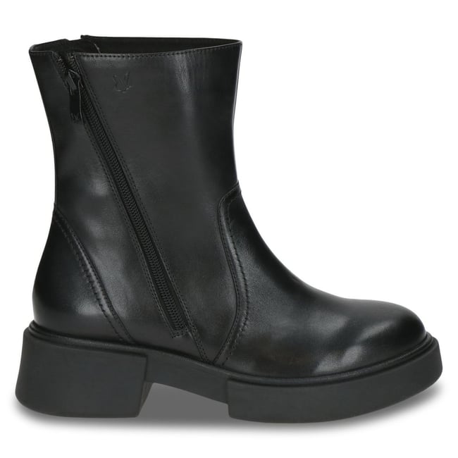 Bottine en cuir noir nappa <span itemprop=