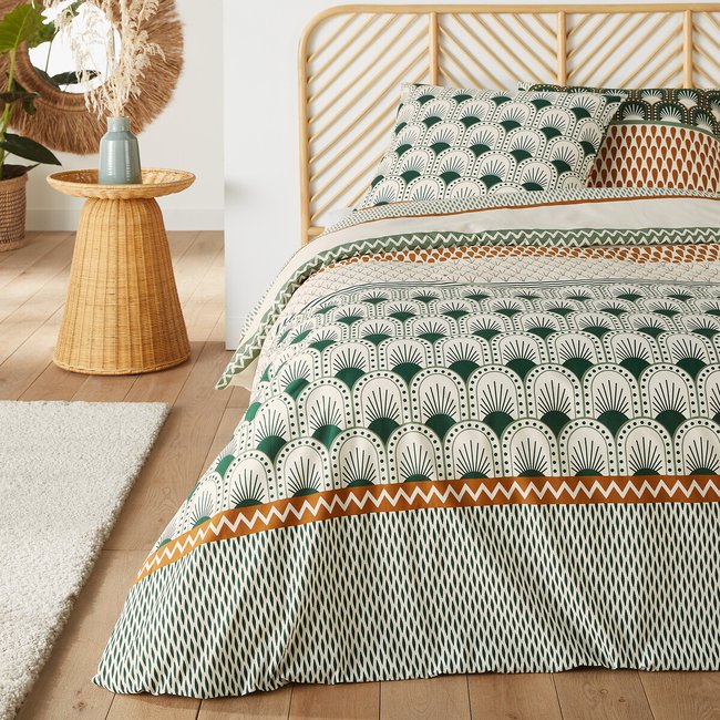 Lilia Cotton Duvet Cover Set with Rectangular Pillowcase, printed, SO'HOME
