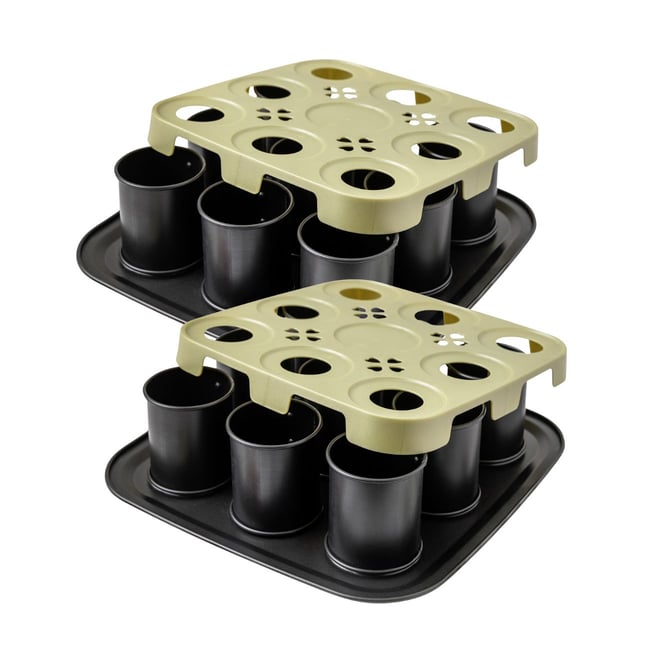 Lot de 2 moules à gâteaux 29/29 cm en acier BAKE CLICK AND GO noir <span itemprop=