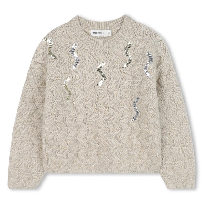 Pull en tricot dore clair <span itemprop=