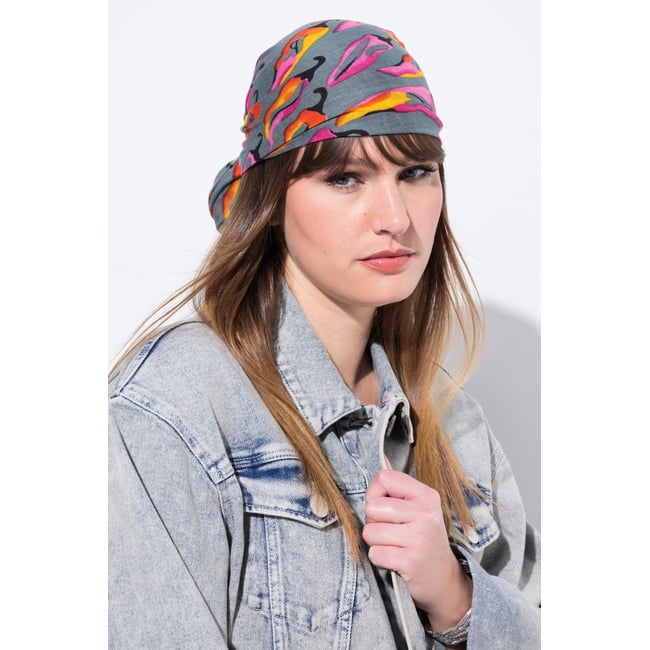 Foulard, motif piments rose vif <span itemprop=