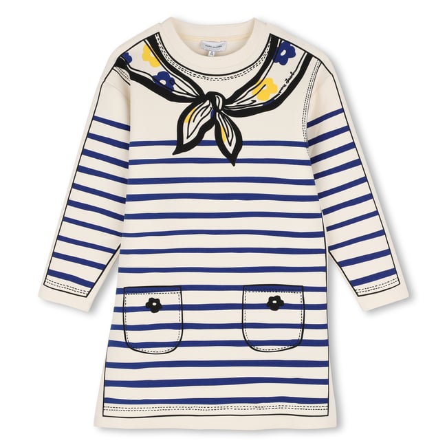 Robe manches longues craie <span itemprop=
