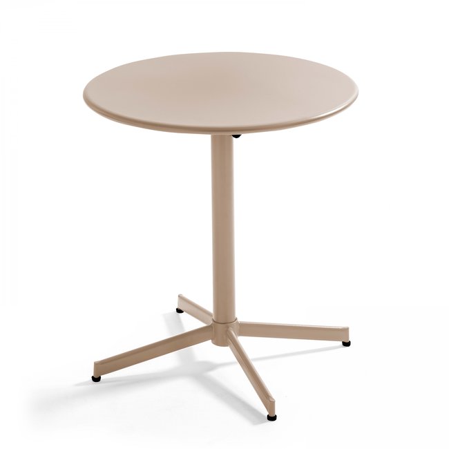Table de jardin ronde rabattable en métal, PALAVAS - OVIALA