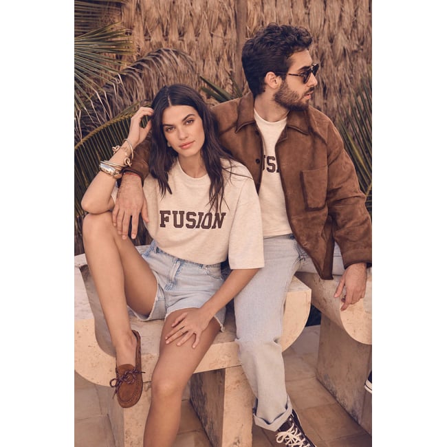 Sweatshirt unisexe à manches courtes ENVOUTANT naturel <span itemprop=