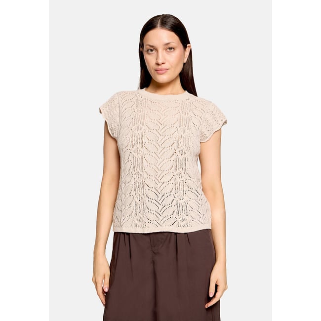 Pull-over en fine maille à manches à ailettes silky beige <span itemprop=