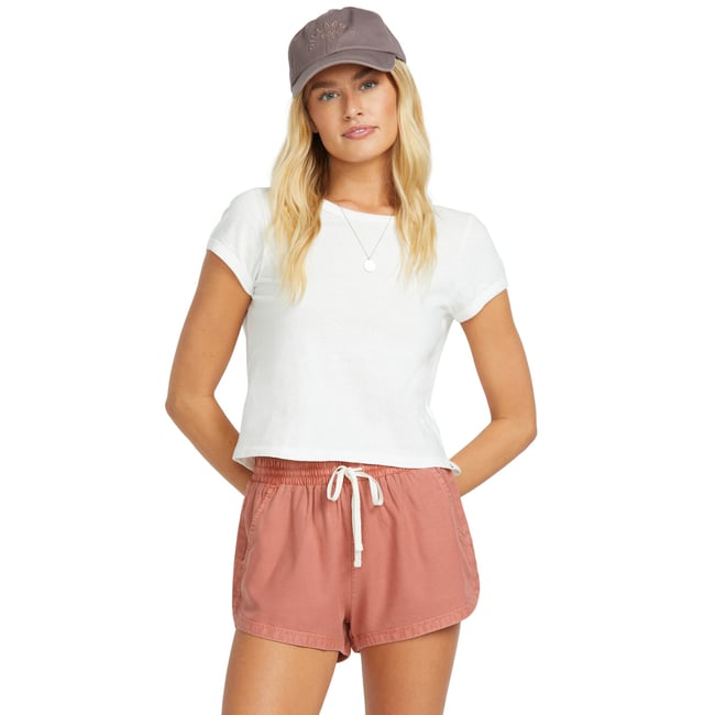 Short à taille élastique ROAD TRIPPIN vert dark coral <span itemprop=