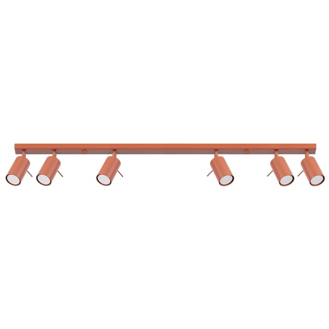 Plafonnier Acier Ocre Rouge GU10 6 Ring Couleur rouge <span itemprop=