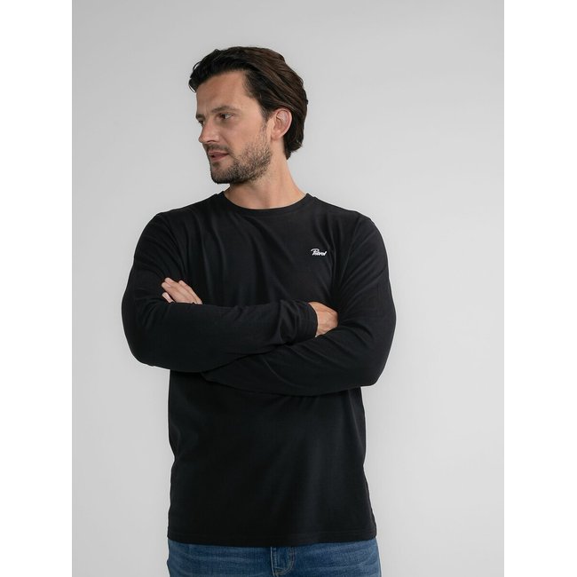 Pack of 2 T-Shirts in Cotton with Long Sleeves, black, PETROL INDUSTRIES