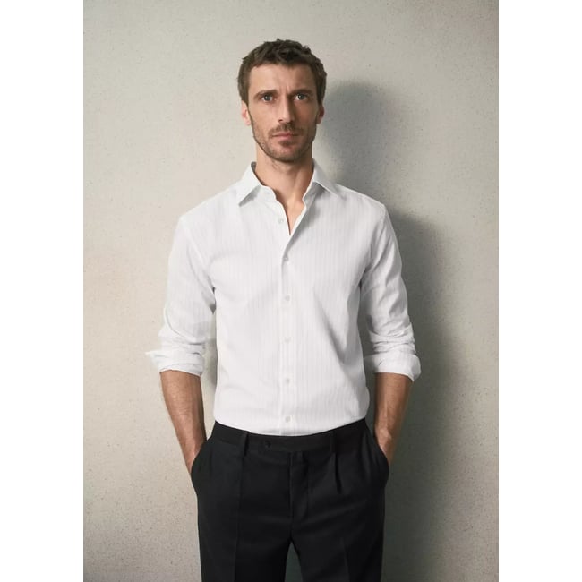 Chemise 100 % coton rayures slim-fit - MANGO MAN