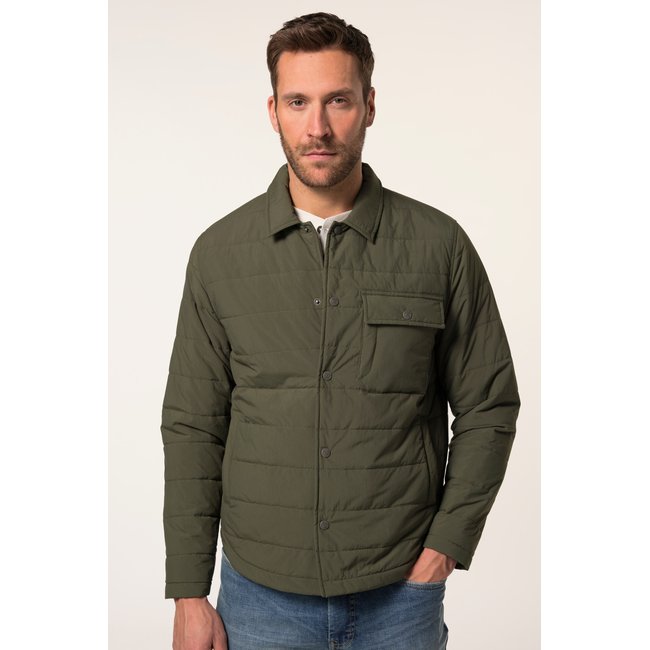 Veste extra-légère, col chemise olive foncé <span itemprop=