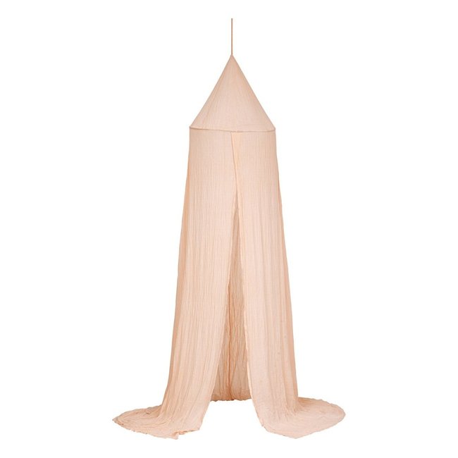 Ciel De Lit Double Gaze De Coton Rose Couleur rose <span itemprop=